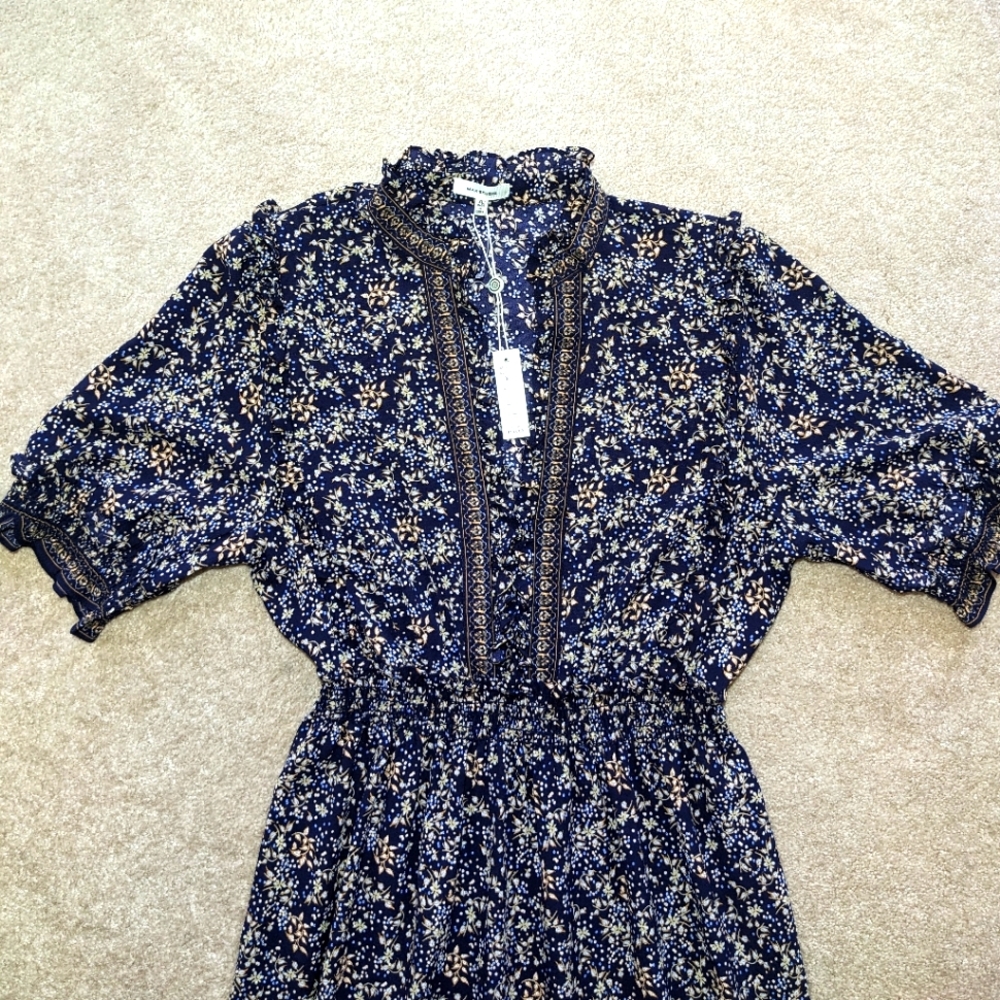Max Studio Navy Floral Maxi Dress - Picture 4 of 13